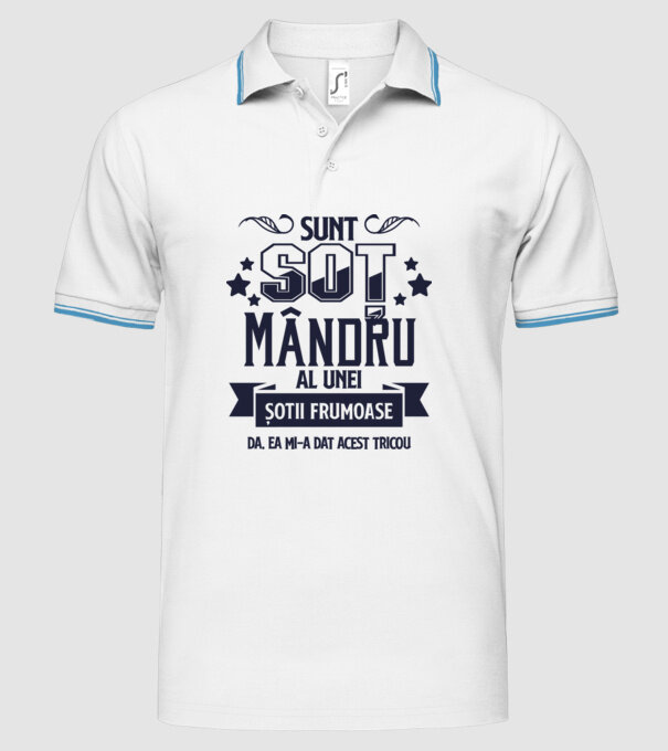 Sunt soț mândru al unei soții frumoase - da, ea mi-a dat acest tricou model alb pe tricou