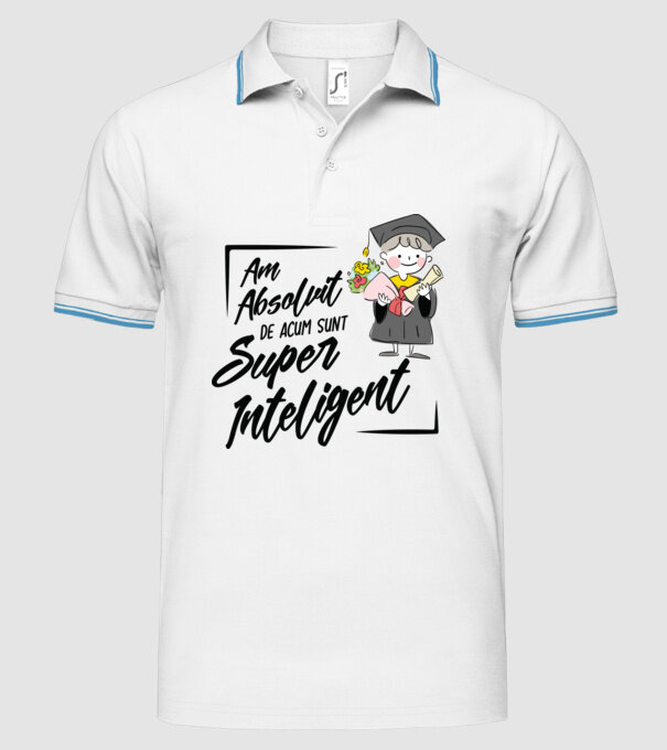 Sunt super inteligent model alb pe tricou