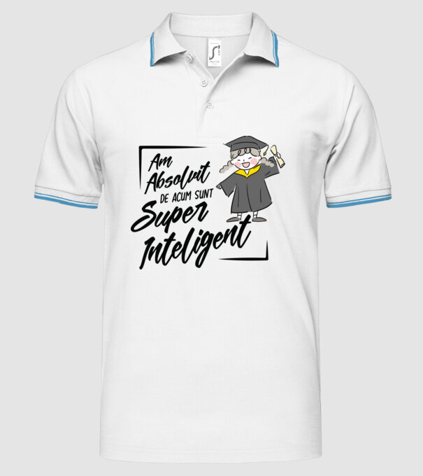 Sunt super inteligent model alb pe tricou