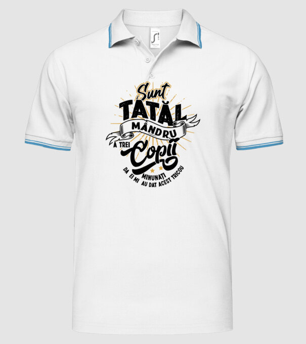 Sunt tatăl mândru a trei copii minunați - da, ei mi-au dat acest tricou model alb pe tricou