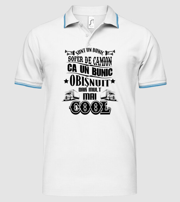 sunt un bunic de șofer de camion, ca un bunic obișnuit, dar mult mai cool model alb pe tricou