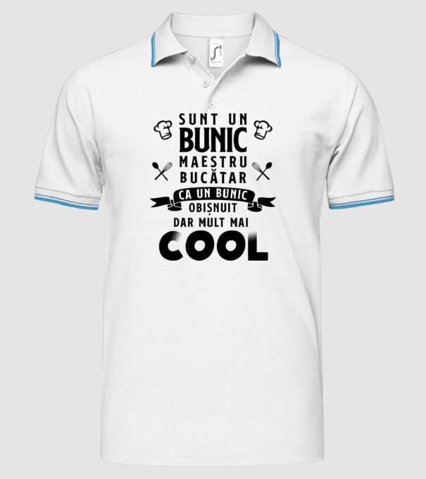 sunt un bunic maestru bucătar, ca un bunic obișnuit, dar mult mai cool model alb pe tricou
