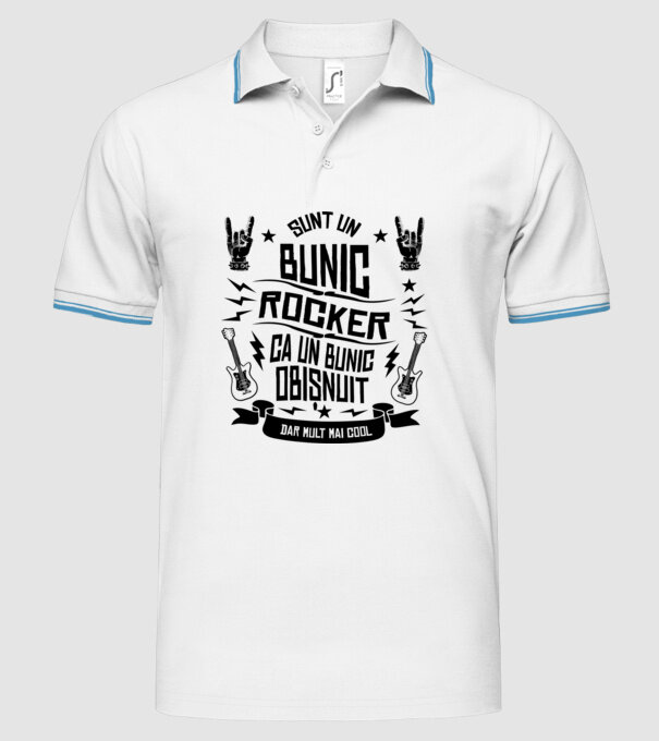 Sunt un bunic rocker, ca un bunic obișnuit, dar mult mai cool model alb pe tricou