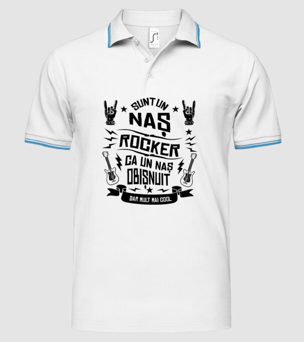 Sunt un naș rocker, ca un naș obișnuit, dar mult mai cool model alb pe tricou