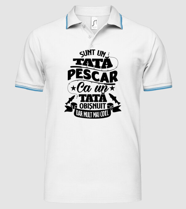 Sunt un tată pescar, ca un tată obișnuit, dar mult mai cool model alb pe tricou