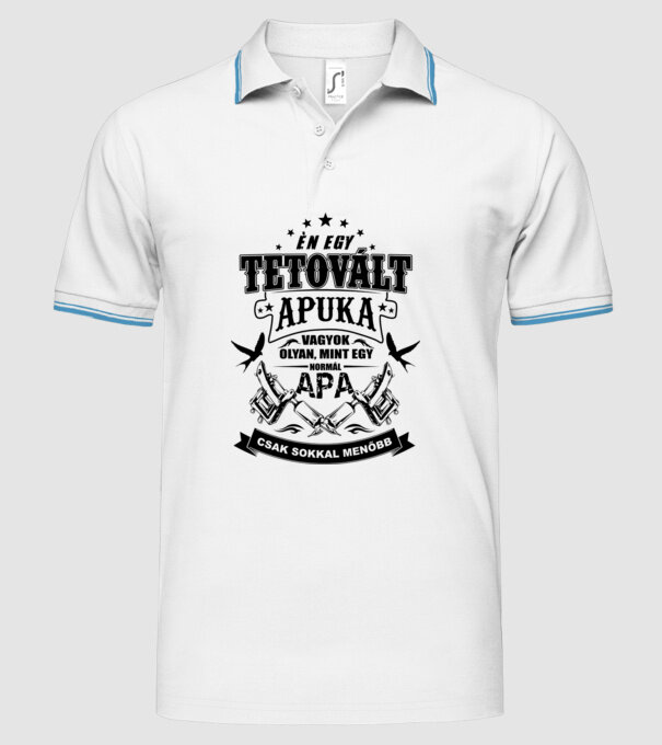 Sunt un tată tatuat, ca un tată normal, dar mult mai cool model alb pe tricou