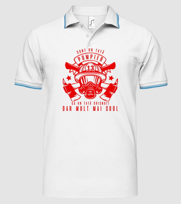 sunt un tată pompier, ca un tată obișnuit, dar mult mai cool model alb pe tricou