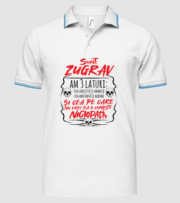 sunt zugrav am 3 laturi model alb pe tricou