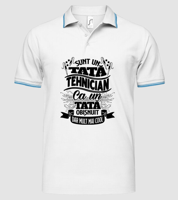 Sunt un tată tehnician, ca un tată obișnuit, dar mult mai cool model alb pe tricou