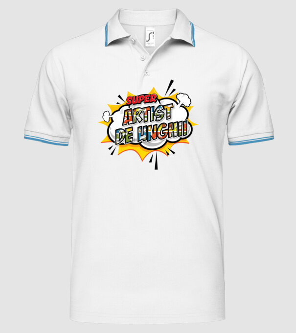 Super Artist de unghii model alb pe tricou