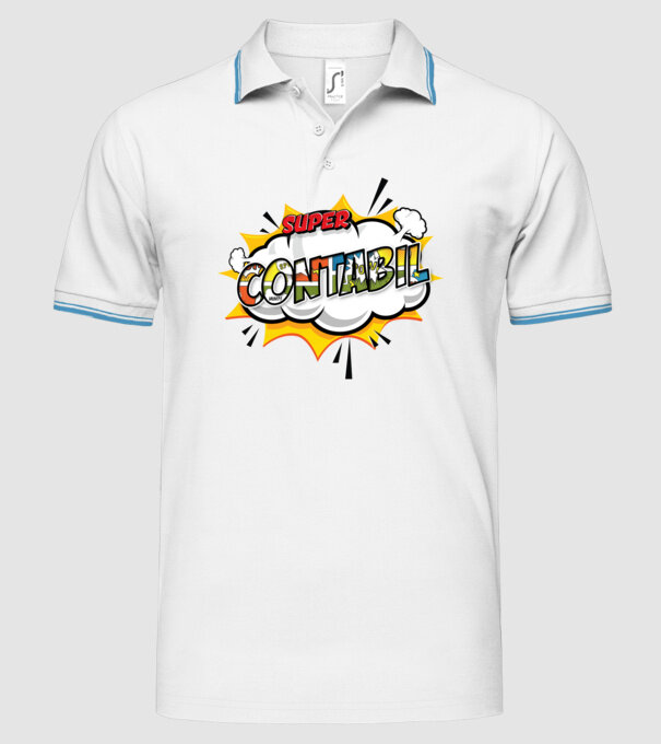 Super Contabil model alb pe tricou