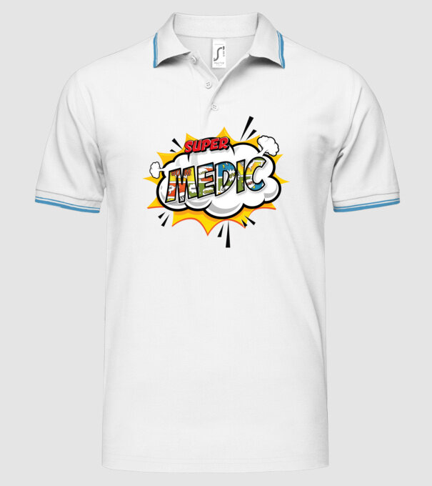 Super Medic model alb pe tricou