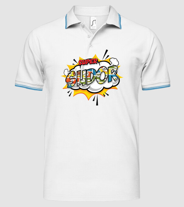 Super Sudor model alb pe tricou