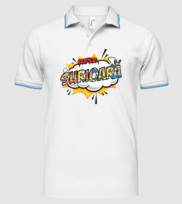 Super Surioară model alb pe tricou