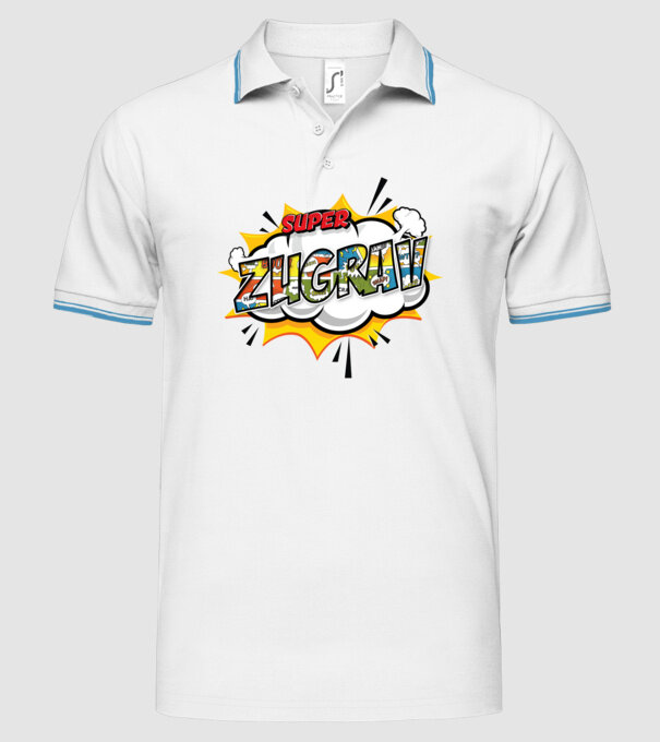 Super Zugrav model alb pe tricou