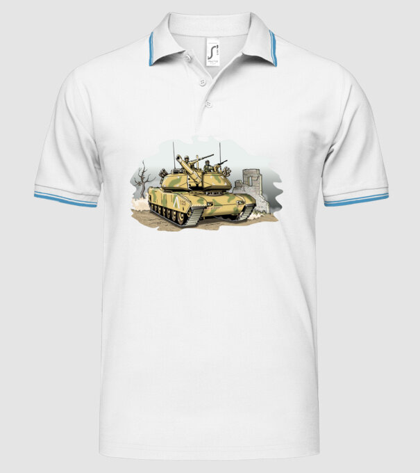 Tancuri model alb pe tricou
