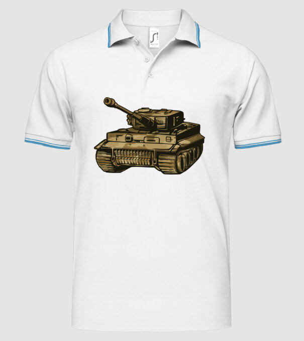 Tancuri model alb pe tricou