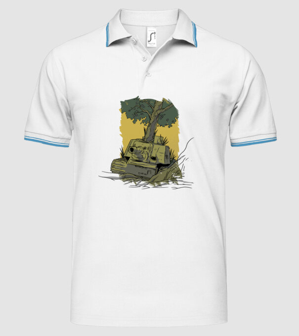Tancuri model alb pe tricou