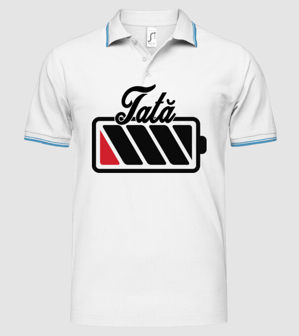 Tată la încărcat model alb pe tricou
