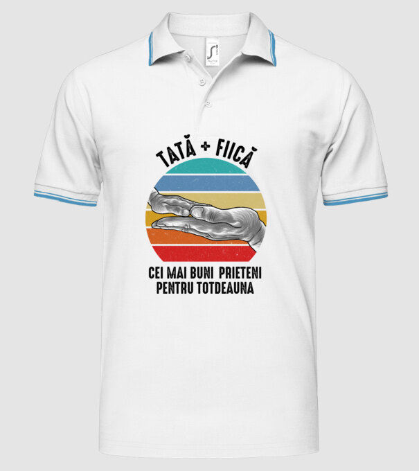 Tată - fiică - Cei mai bune prietene pentru totdeauna model alb pe tricou
