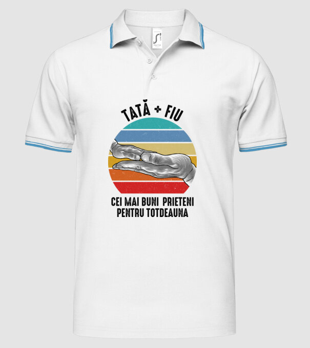 Tată - fiu - Cei mai buni prieteni pentru totdeauna model alb pe tricou
