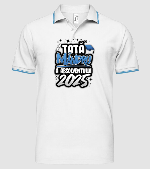 Tată MÂNDRU a absolventului model alb pe tricou