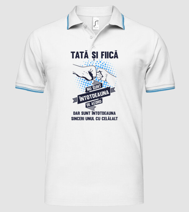 Tată și Fiică - nu sunt întotdeauna de acord, dar sunt întotdeauna sinceri unul cu celălalt model alb pe tricou