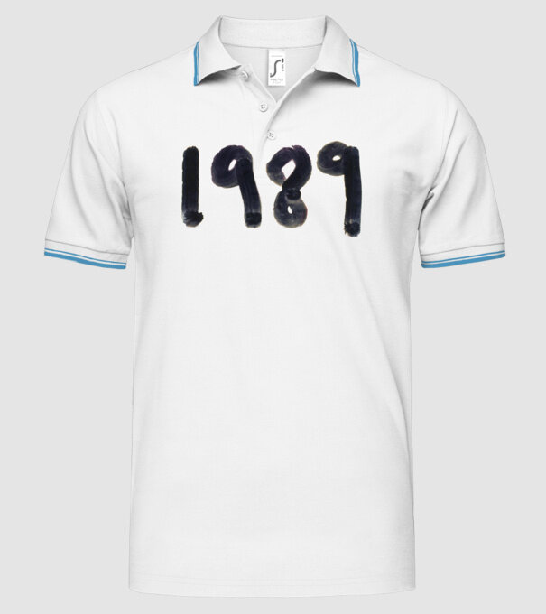Taylor Swift 1989 text model alb pe tricou
