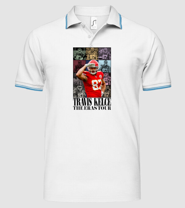 Taylor Swift Eras Travis Kelce model alb pe tricou