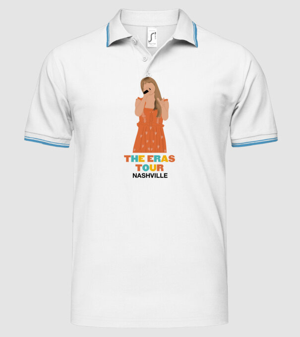 Taylor Swift The Eras Tour Nashville 3 model alb pe tricou