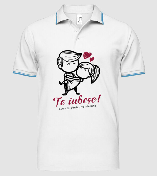 te iubesc! model alb pe tricou