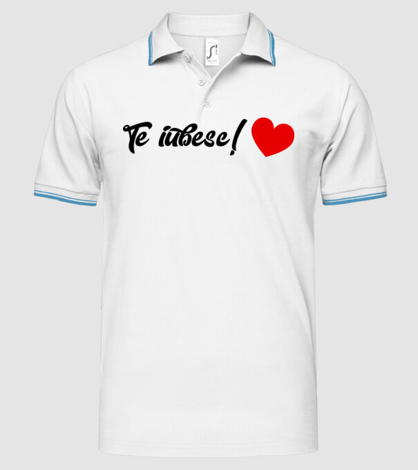 Te iubesc! model alb pe tricou