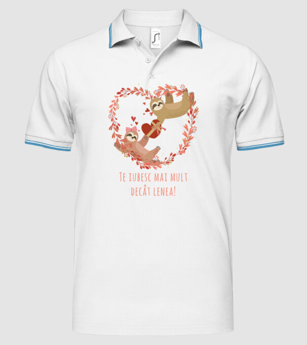 Te iubesc mai mult decât lenea model alb pe tricou