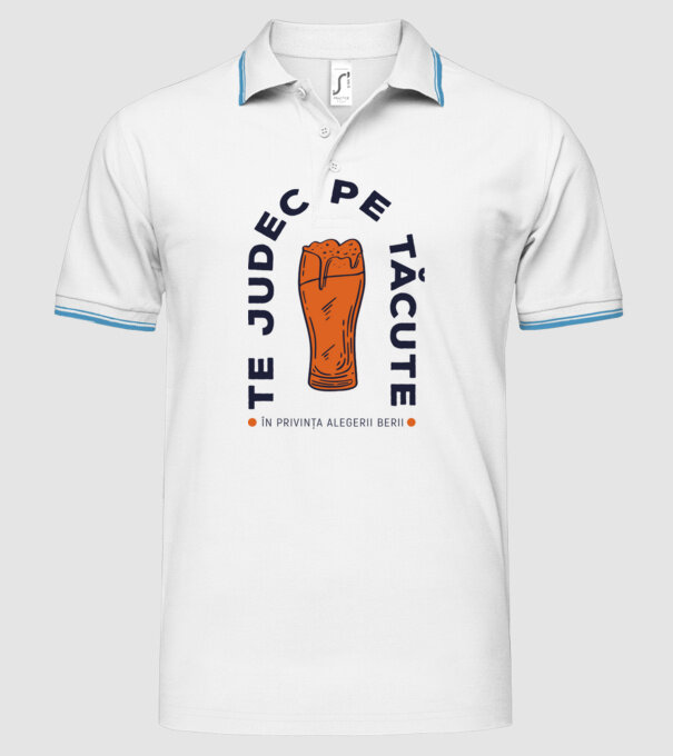 Te judec pe tăcute în privința alegerii berii. model alb pe tricou