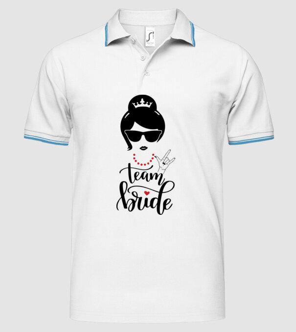 Team Cool Bride model alb pe tricou