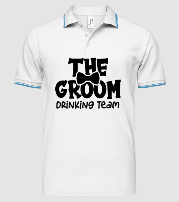 The Groom model alb pe tricou