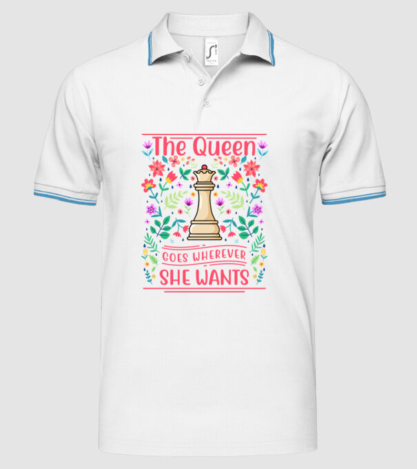 the queen goes wherever she wants model alb pe tricou
