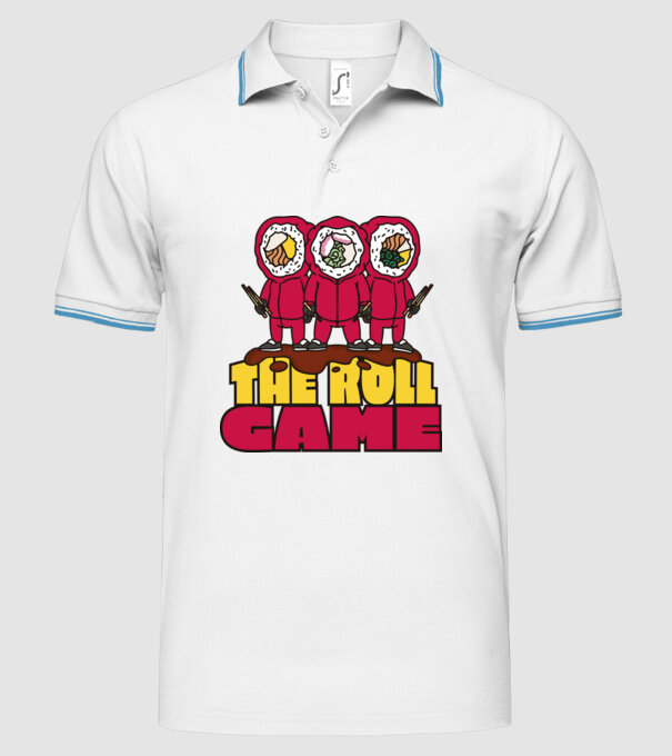 the roll game squid game model alb pe tricou