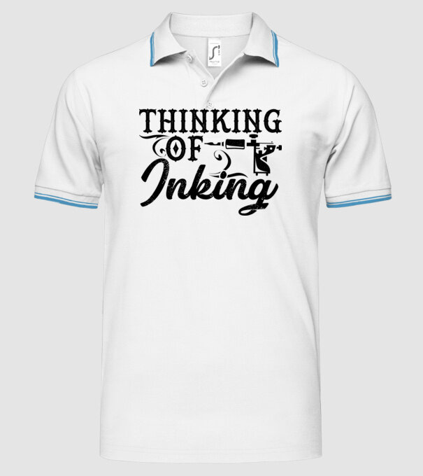 Thinking of inking model alb pe tricou