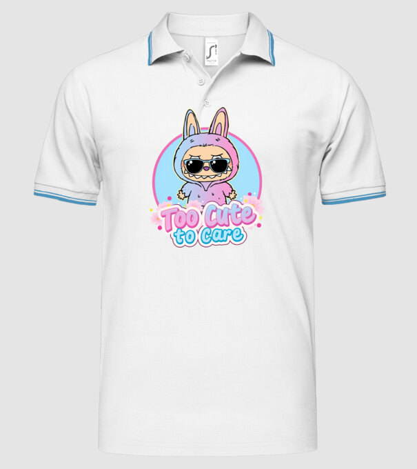 Too cute to care model alb pe tricou