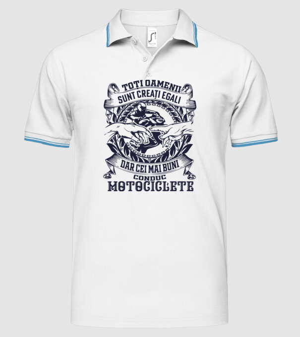 toți oamenii sunt creați egali, dar cei mai buni conduc motociclete model alb pe tricou