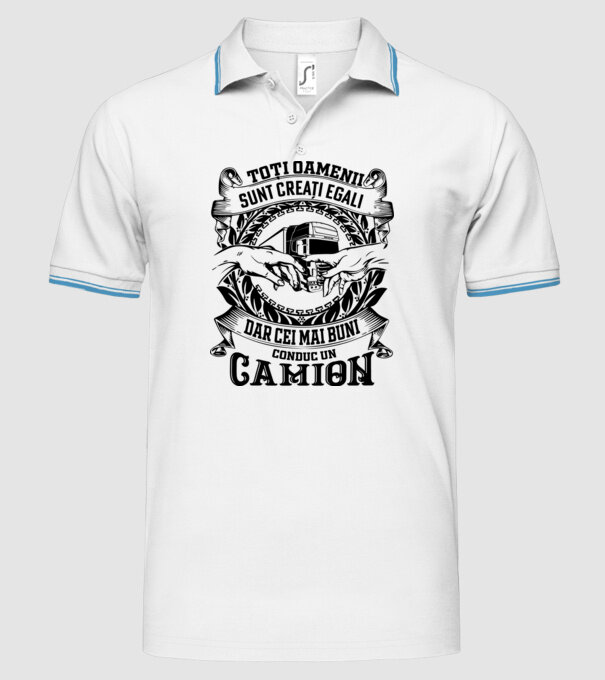 toți oamenii sunt creați egali, dar cei mai buni conduc un camion model alb pe tricou