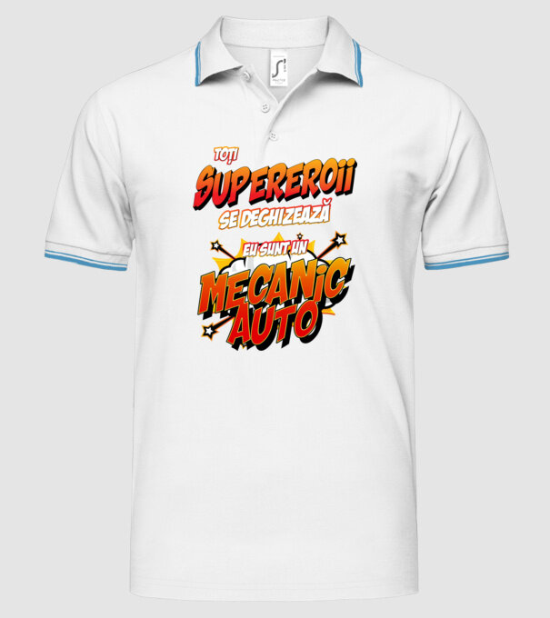 Toți supereroii se deghizează, eu sunt un mecanic auto model alb pe tricou