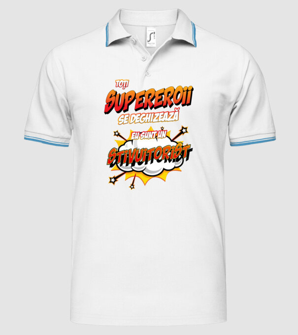 Toți supereroii se deghizează, eu sunt un stivuitorist model alb pe tricou