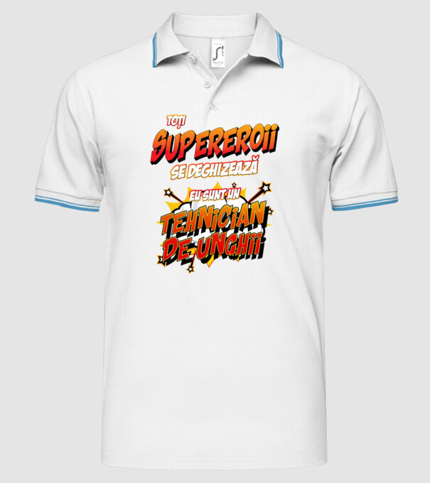 Toți supereroii se deghizează, eu sunt un tehnician de unghii model alb pe tricou