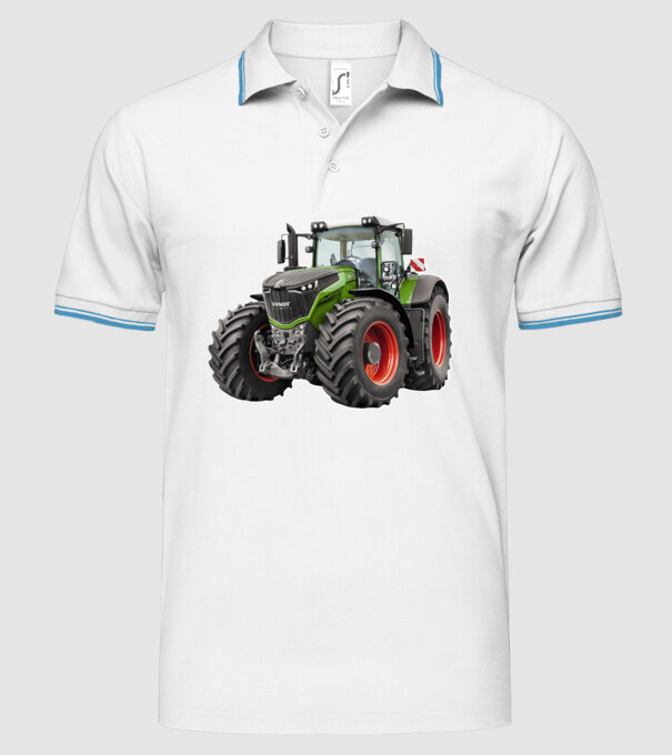 TRACTOR model alb pe tricou