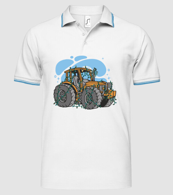 TRACTOR model alb pe tricou