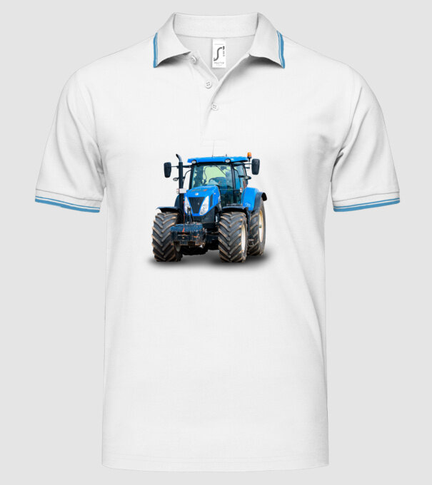 TRACTOR model alb pe tricou