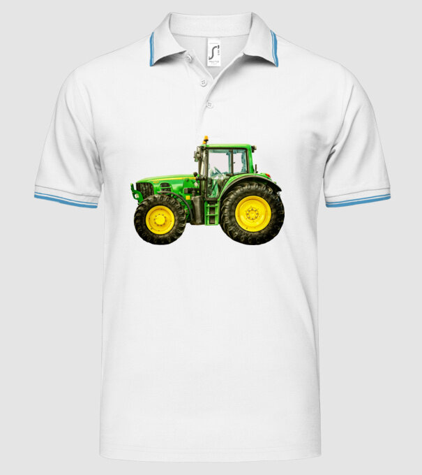 TRACTOR model alb pe tricou