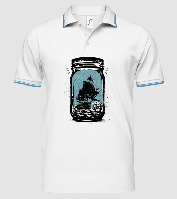 Trapped model alb pe tricou